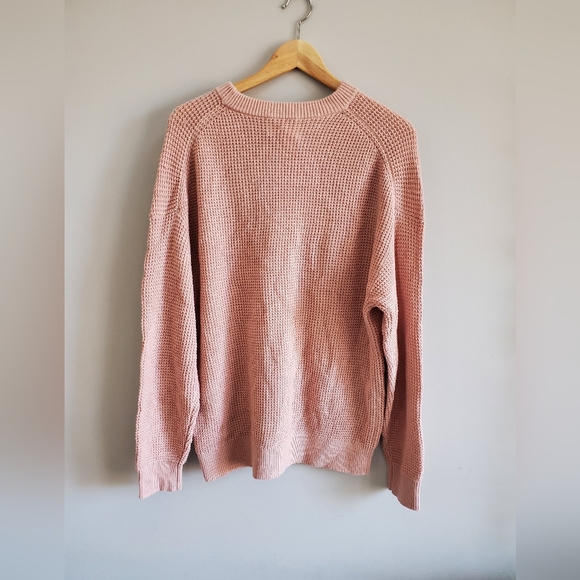 Aritzia wilfred free light pink waffle knit sweater. Womens medium.  EUC - Picture 5 of 6